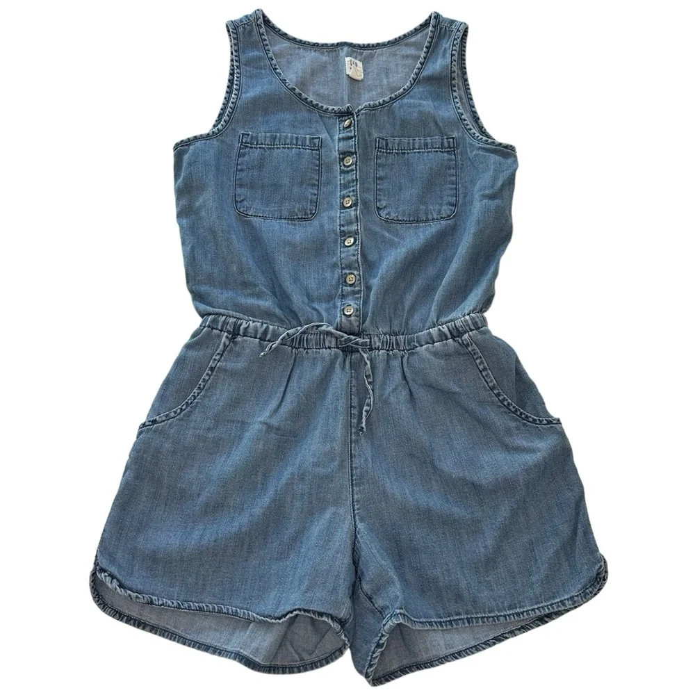 GAPKids Romper Chambray Sleeveless Button front  Girls Size Large (10)